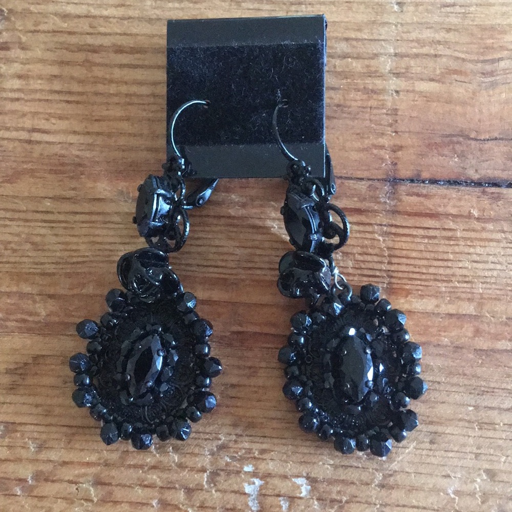 Black beaded earrings